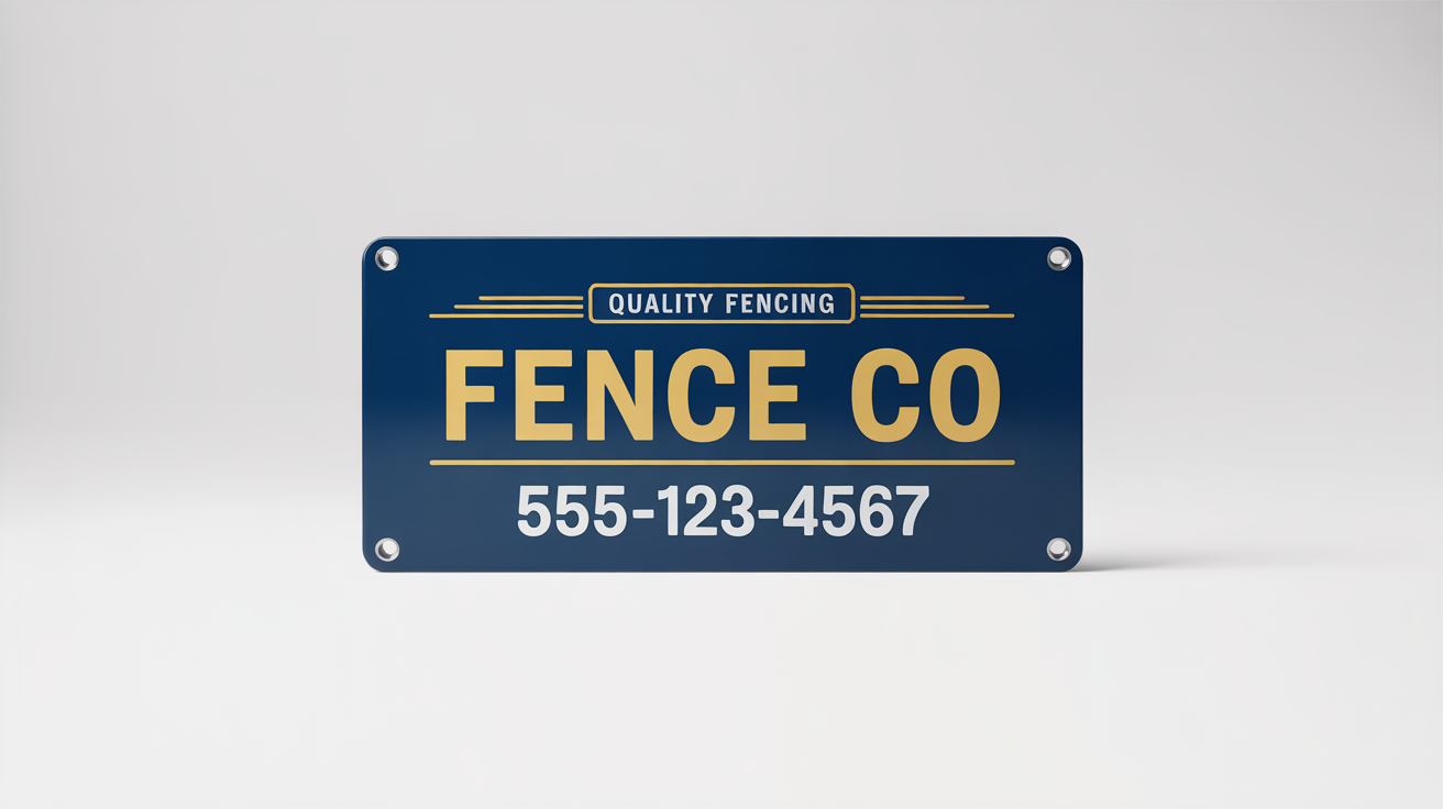 AI Generated Fence Company Sign Preview