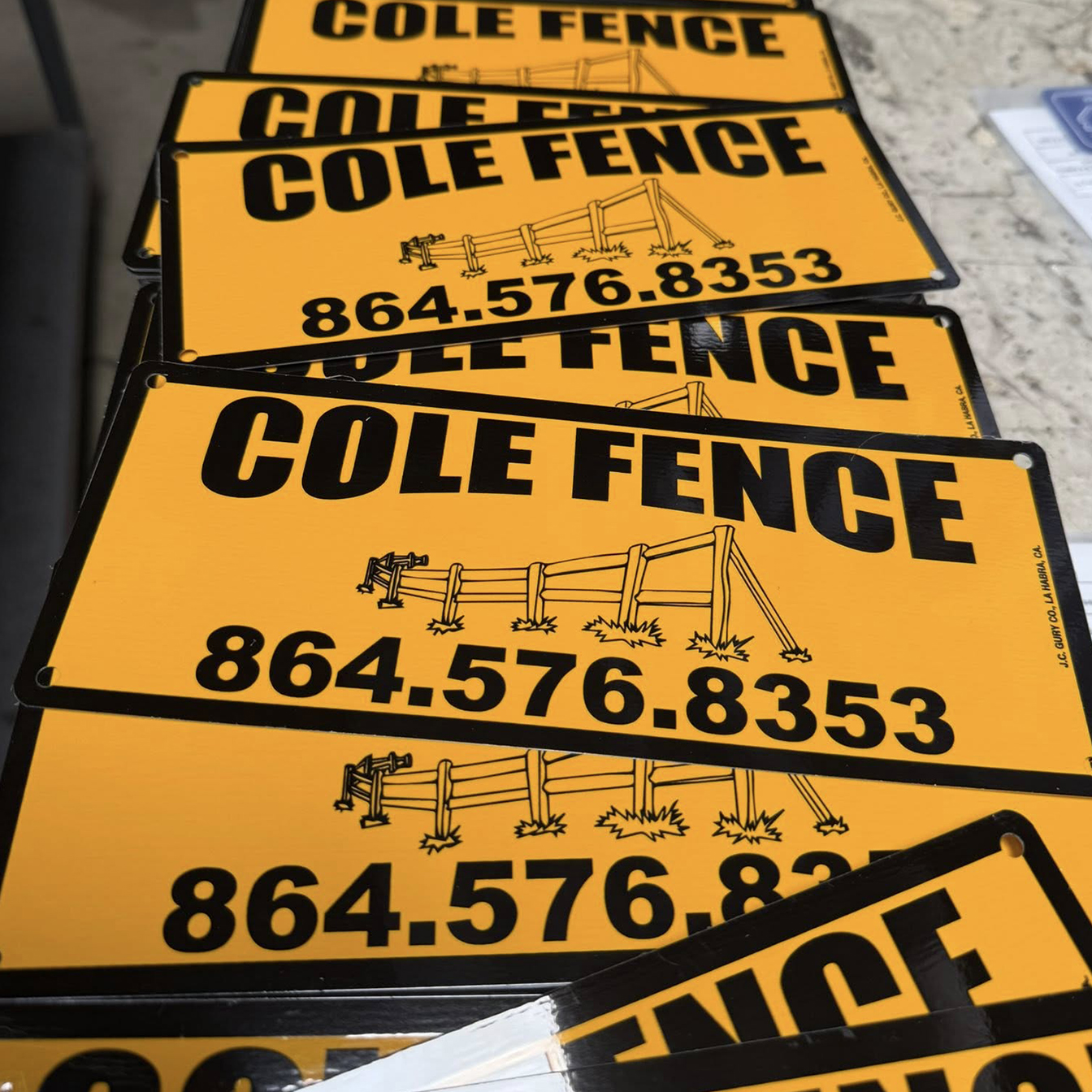 Cole Fence Company Sign